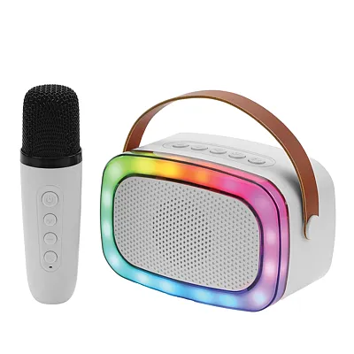 Iq Sound Iq-908K Wht Mini Karaoke Portable Bluetooth Speaker With Wireless Micro