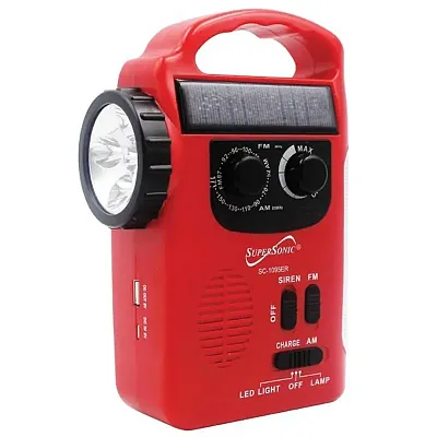 Supersonic Sc-1095Er 5-Way Emergency Solar/Hand Crank Radio With