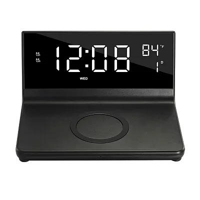 Supersonic Sc-6025Qi Dual Alarm Clock With 2-In-1 Wireless Charging