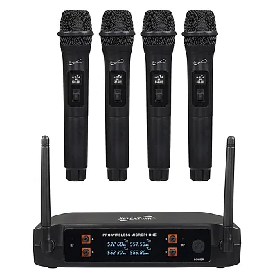 Supersonic Sc-909 4-Channel 2.4-Ghz Wireless Microphone System With 4 Handheld M