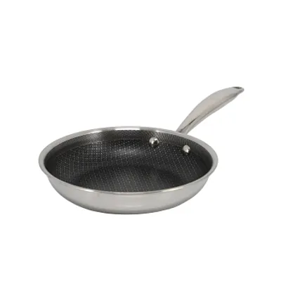 Better Chef 8 Inch 3-Ply Stainless Steel Nonstick Fry Pan with Rolled Edge in Si