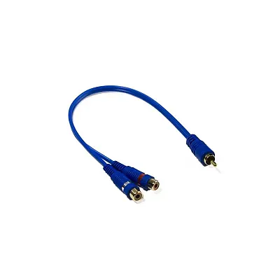 Stinger Rca Y 2F-1M Blue Interconnect (6&quot;)