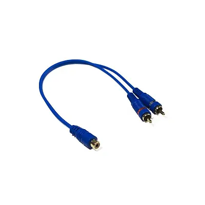 Stinger Rca Y 2M-1F Blue Interconnects (6&quot;)