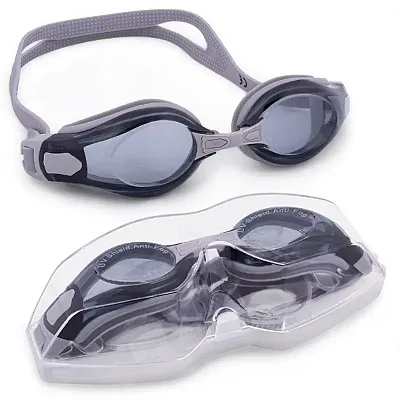 Clear Swimming Goggles with Case, Gray SSWI-108