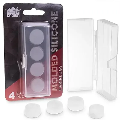 Molded Silicone Ear Plugs, 4-Pack with Case SSWI-502