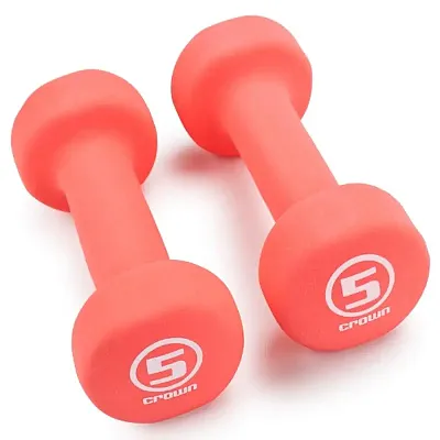 Pair of 5lb Salmon Neoprene Body Sculpting Hand Weights SWGT-004