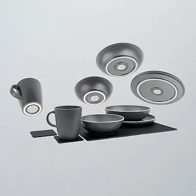 SILWY MAGNET YBRKGS11A Tableware Set Dolomit Dark Grey + M