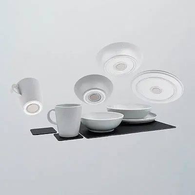 SILWY MAGNET YBRKGS11W Tableware Set Dolomit Grey + Metal-