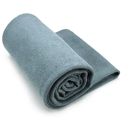 Gray Non-Slip Microfiber Hot Yoga Towel with Carry Bag SYOG-703