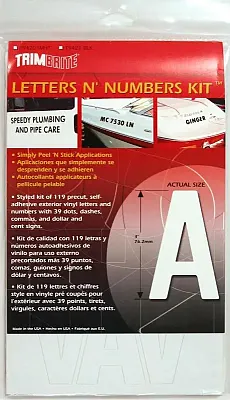 TRIMBRITE T9420 Letter Number Kit White