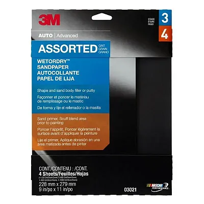 3M 03021 Wetordry Asst.4Sht/Pack