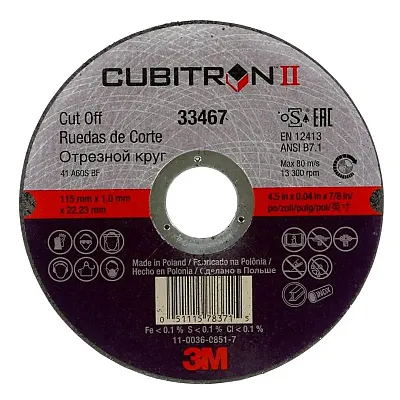 3M 33467 3M Cubitron Ii Cut-Off Wheel 115