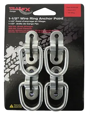 TRAILFX E10013Z 1.5&#039; D Ring 300Lb Zn 4Pk