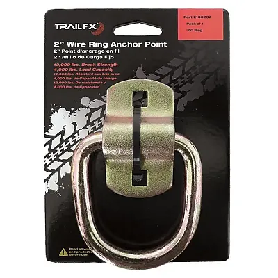 TRAILFX E10023Z 2&#039; D Ring 4000 Lb Zn 1Pk
