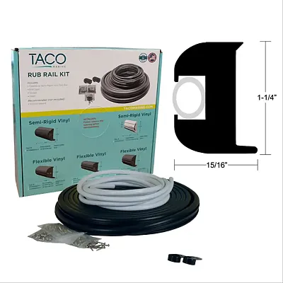 TACO METALS V113447WWK Flexible Rub Rail Kit White 50