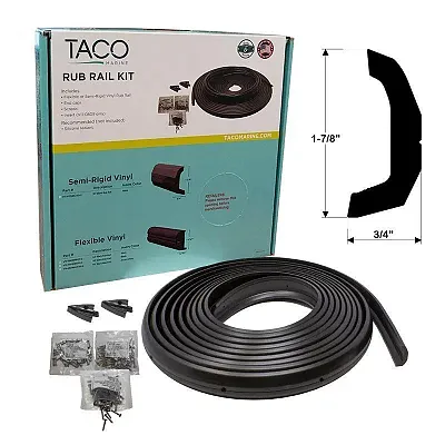 TACO METALS V114135BKA Semi-Rigid Rub Rail Kit Black 30