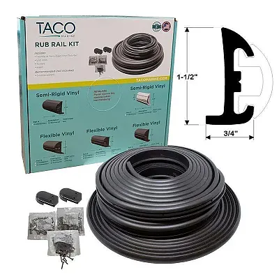 TACO METALS V119795BBK Semi-Rigid Rub Rail Kit Black W/ B