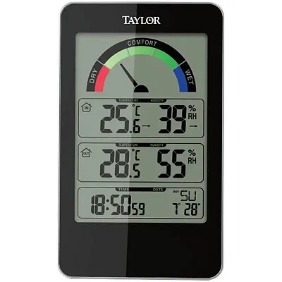 Taylor 1732 Indoor Digital Comfort Level Station With Hydrometer