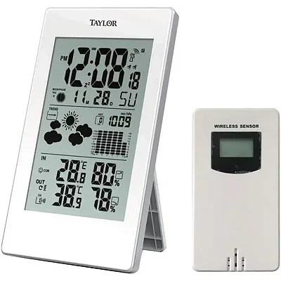 Taylor 1735 Digital Weather Forecaster With Barometer & Alarm Cl