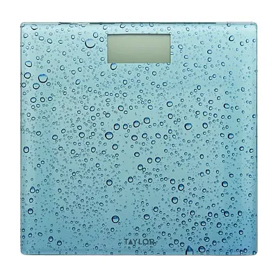 Taylor Precision Products 755841034Wd Digital Glass Waterdrop Bathroom Scale, 40