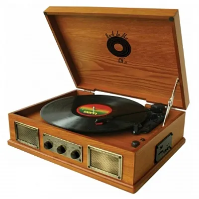Back To The 50&#039;s 3-Speed Wooden Turntable