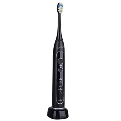 SuperSonic Sonic Zoom Advance Wireless Rechargeable Toothbrush in Black