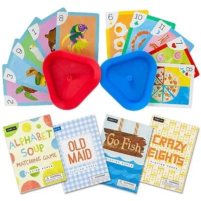 Set of 4 Classic Children&#039;s Card Games w/ 2 Cardholders TCAR-001