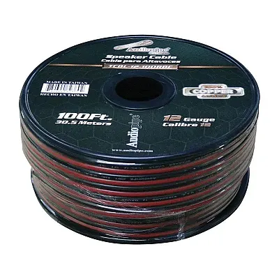 Audiopipe 12 Gauge 100% Copper Series Speaker Wire - 100 Foot Roll - Red/Black  