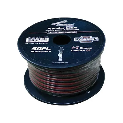 Audiopipe 14 Gauge 100% Copper Series Speaker Wire - 50 Foot Roll - Red/Black  J