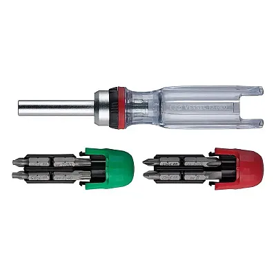 Vessel Crystaline Ratchet Screwdriver With 16Pc. Insert Bit No.Td-6816Mg