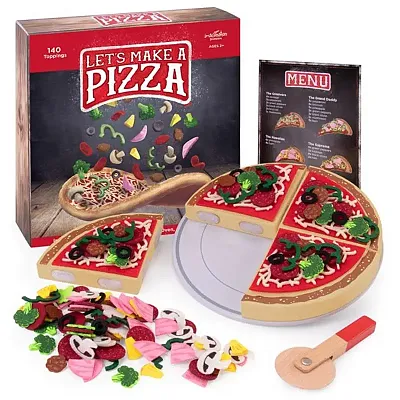Let&#039;s Make a Pizza Playset with 140 Toppings TEAT-034