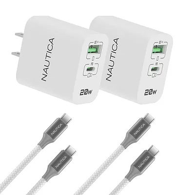 Nautica Uccma01-02 Two 20-Watt Dual-Port Turan Core 20 Charging Bundle, With 2 U
