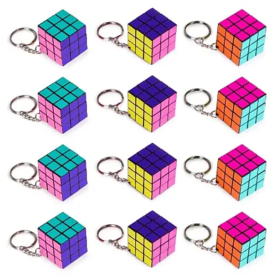12 Pack - 80s Retro Puzzle Cube Keychains TPUZ-002
