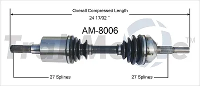 TRAKMOTIVE AM8006 New Cv Axle