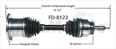 TRAKMOTIVE FD8123 New Cv Axle