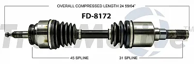 TRAKMOTIVE FD8172 New Cv Axle