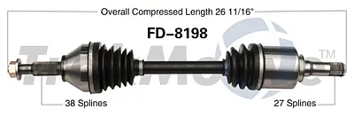 TRAKMOTIVE FD8198 New Cv Axle