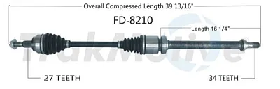 TRAKMOTIVE FD8210 New Cv Axle