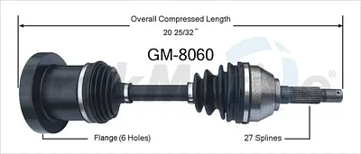 TRAKMOTIVE GM8060 New Cv Axle
