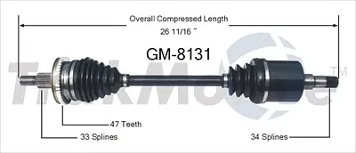 TRAKMOTIVE GM8131 New Cv Axle