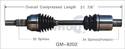 TRAKMOTIVE GM8202 New Cv Axle
