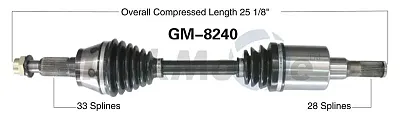 TRAKMOTIVE GM8240 New Cv Axle