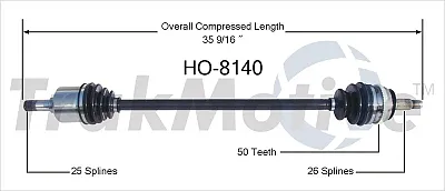 TRAKMOTIVE HO8140 New Cv Axle