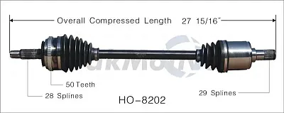 TRAKMOTIVE HO8202 New Cv Axle