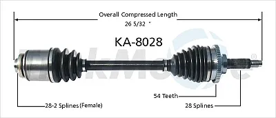 TRAKMOTIVE KA8028 New Cv Axle