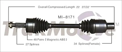 TRAKMOTIVE MI8171 New Cv Axle