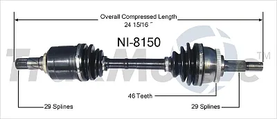 TRAKMOTIVE NI8150 New Cv Axle