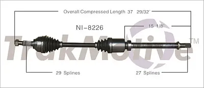 TRAKMOTIVE NI8226 New Cv Axle