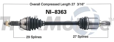 TRAKMOTIVE NI8363 New Cv Axle