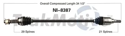 TRAKMOTIVE NI8387 New Cv Axle